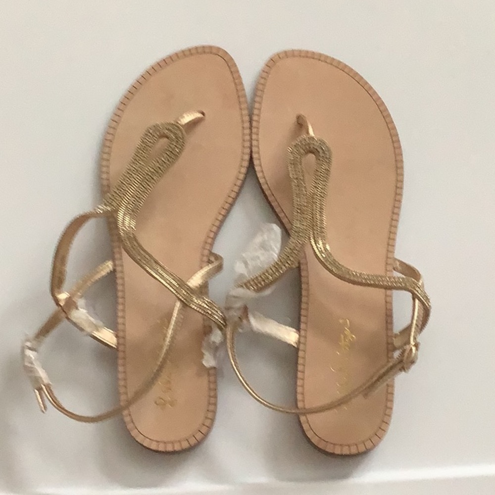 Lilly Pulitzer Gold Thong Sandals